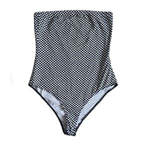 Charlotte Russe Women's Checkered Stapless Body Suit Size Medium